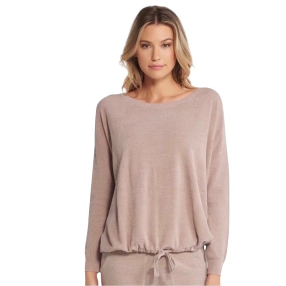 BAREFOOT DREAMS Cozychic Ultra Lite Slouchy Long Sleeve Pullover in faded rose - Picture 1 of 14
